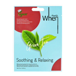 WHEN Vege Maska na twarz w płacie Green Tea – Soothing & Relaxing 23ml