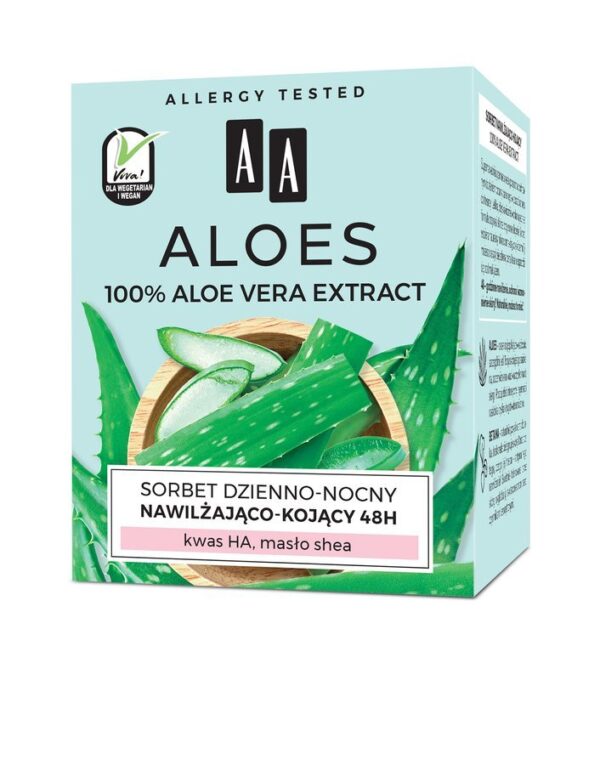 AA Aloes 100% Sorbet dzienno-nocny nawilżająco kojący 48H 50ml