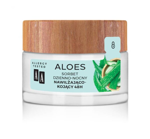 AA Aloes 100% Sorbet dzienno-nocny nawilżająco kojący 48H 50ml - obrazek 2