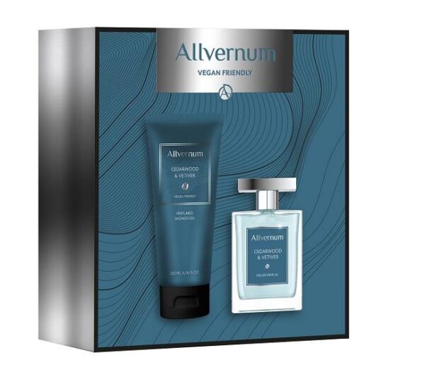 Allvernum Men Zestaw prezentowy CedarWood & Vetiwer (woda perf.100ml+żel pod pr.200ml)