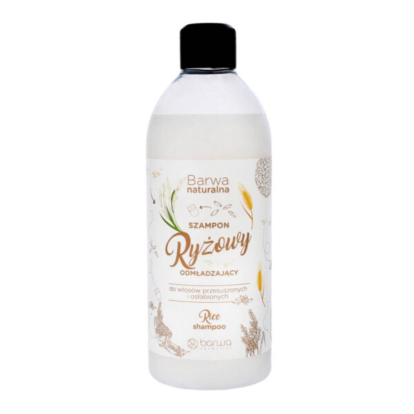 BARWA Naturalna Szampon do włosów Ryżowy odmładzający – włosy przesuszone i osłabione 500ml