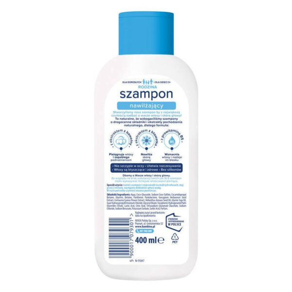 Bambino Rodzina Szampon do włosów nawilżający – włosy suche i normalne  400ml