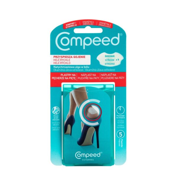 COMPEED Plastry na pęcherze na piętach dla kobiet – średnie- 5szt