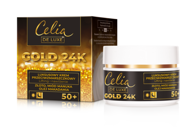 Celia Gold 24K Luksusowy Krem przeciwzmarszczkowy 50+ - lifting i nawilżenie 50ml