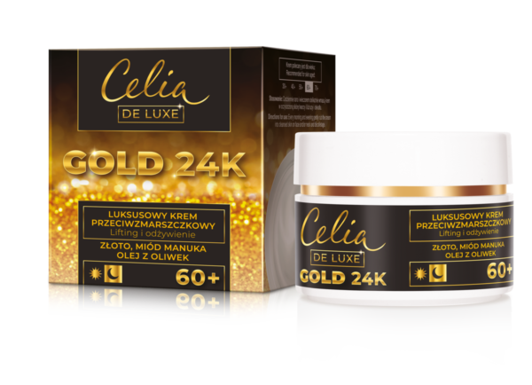 Celia Gold 24K Luksusowy Krem przeciwzmarszczkowy 60+ - lifting i odżywienie 50ml