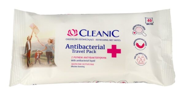 Cleanic Chusteczki odświeżające Antibacterial Travel Pack-40szt