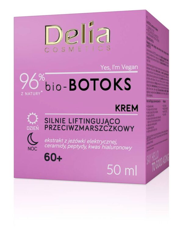 DELIA COSMETICS Bio-Botox Krem silnie liftingująco przeciwzmarszczkowy 60+ na dzień i noc 50ml