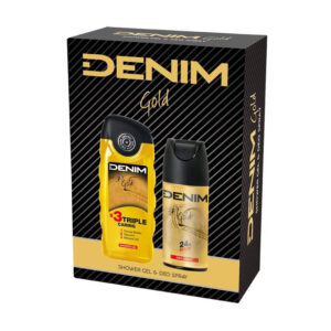 DENIM Gold Zestaw prezentowy (dezodorant spray 150ml i żel pod prysznic 250ml)