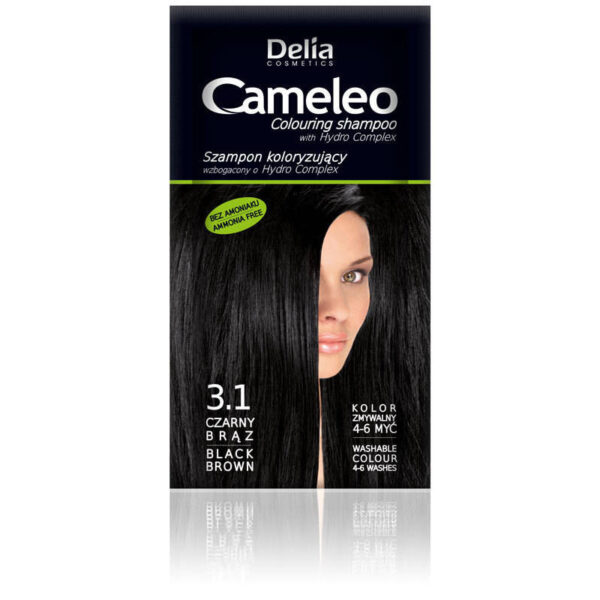 Delia Cosmetics Cameleo Szampon koloryzujący 3.1 czarny brąz
