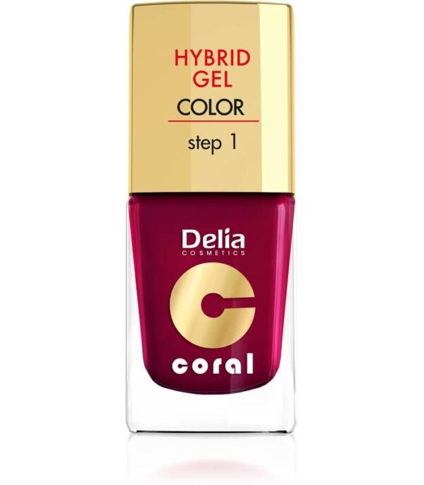 Delia Cosmetics Coral Hybrid Gel Emalia do paznokci nr 12  bordowy 11ml