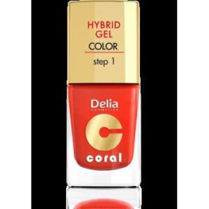 Delia Cosmetics Coral Hybrid Gel Emalia do paznokci nr 14 pomarańczowa czerwień 11ml