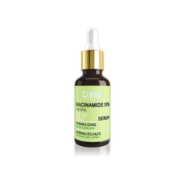 Delia Cosmetics NIACINAMIDE 10%+ZINC Serum normalizujące do twarzy,szyi i dekoltu na dzień i noc 30ml