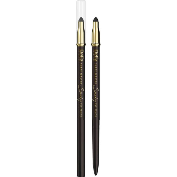 Delia Cosmetics Shape Master Kredka do oczu z gąbką Smoky Eye brązowa