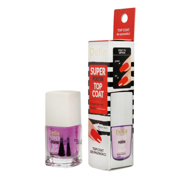 Delia Cosmetics Top Coat do paznokci Super Połysk 11ml