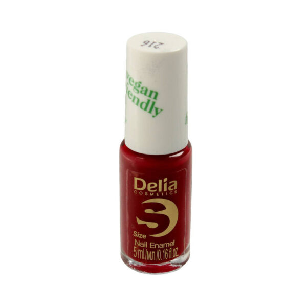 Delia Cosmetics Vegan Friendly Emalia do paznokci Size S nr 216 Cherry Bomb  5ml