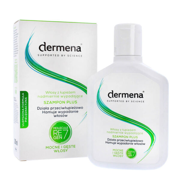 Dermena Hair Care Plus Szampon przeciwłupieżowy hamujący wypadanie włosów  200ml - obrazek 3