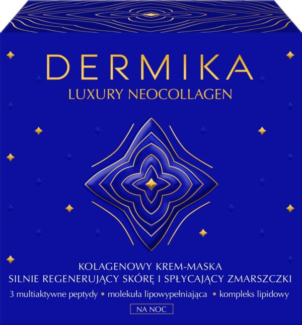 Dermika Luxury Neocollagen Kolagenowy Krem - Maska silnie regenerujący skórę i spłycający zmarszczki na noc  50ml