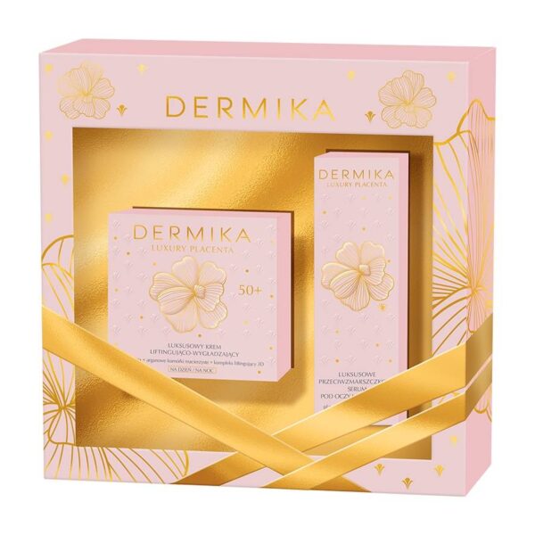 Dermika Zestaw prezentowy Luxury Placenta 50+ (Krem na dzień i noc 50ml+Serum pod oczy 30ml)