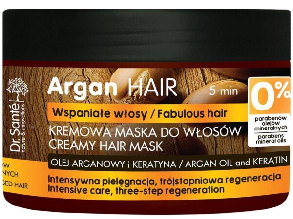 Dr.Sante Argan Hair Maska kremowa do włosów uszkodzonych  300ml - obrazek 2