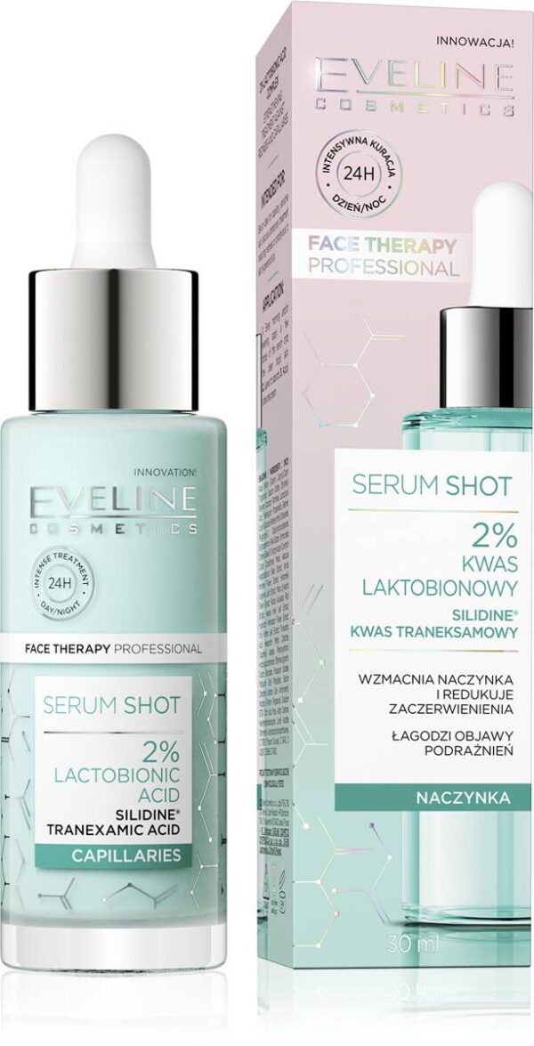 EVELINE Face Therapy Professional Serum Shot wzmacniające naczynka - 2% Kwas Laktobionowy 30 ml