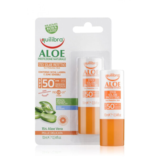Equilibra Aloe Solare Aloesowy Sztyft przeciwsłoneczny SPF50+ 10ml