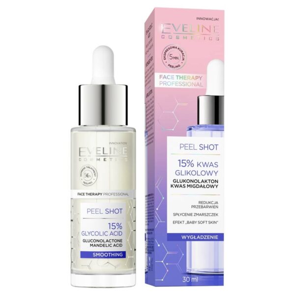 Eveline Face Therapy Professional Peel Shot Kuracja peeling 15% kwas glikolowy na twarz, szyję i dekolt 30ml