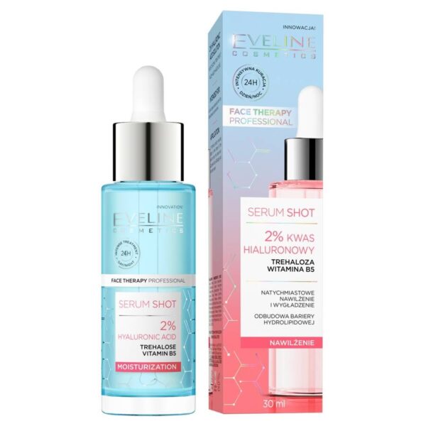 Eveline Face Therapy Professional Serum Shot Kuracja 2% kwas hialuronowy na twarz, szyję i dekolt 30ml