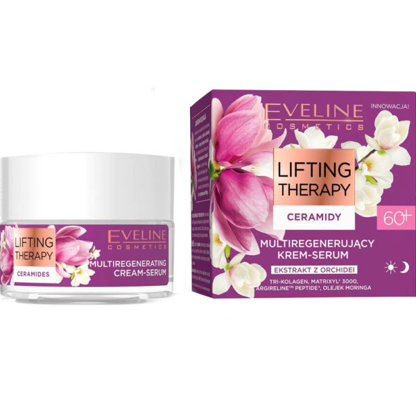 Eveline Lifting Therapy Ceramidy 60+ Multiregenerujący Krem-serum na dzień i noc 50ml