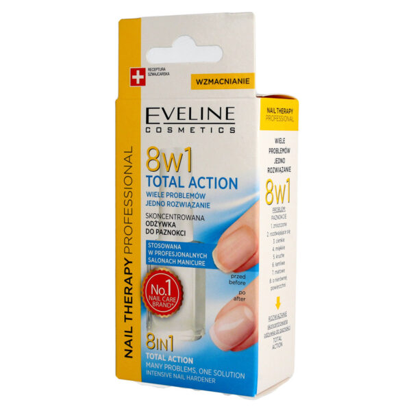 Eveline Nail Therapy Lakier odżywka do paznokci 8w1 Total Action 12ml
