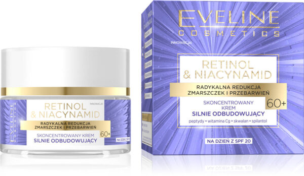 Eveline Retinol & Niacynamid 60+ Skoncentrowany Krem silnie odbudowujący SPF20 na dzień 50ml