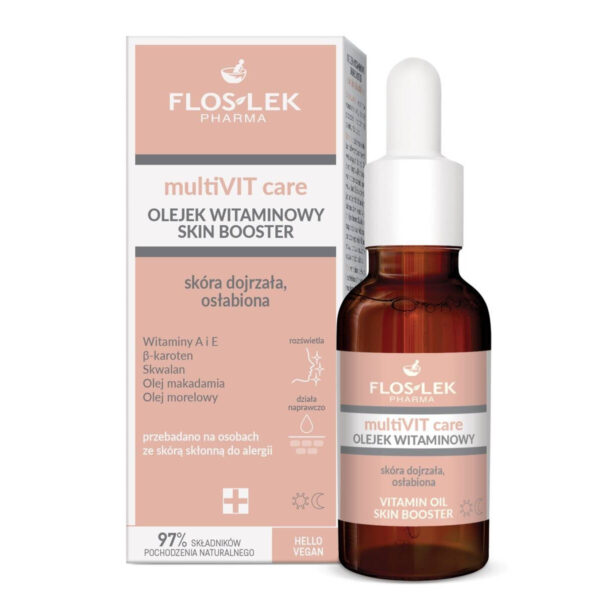 FLOSLEK PHARMA MultiVIT Care Olejek witaminowy Skin Booster – skóra dojrzała,osłabiona 30ml