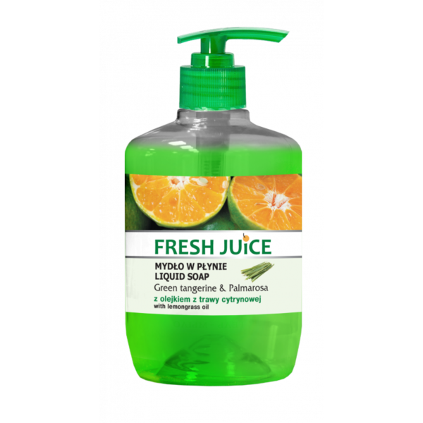 Fresh Juice Kremowe Mydło w płynie Green Tangerine & Palmarosa z olejkiem z trawy cytrynowej  460ml