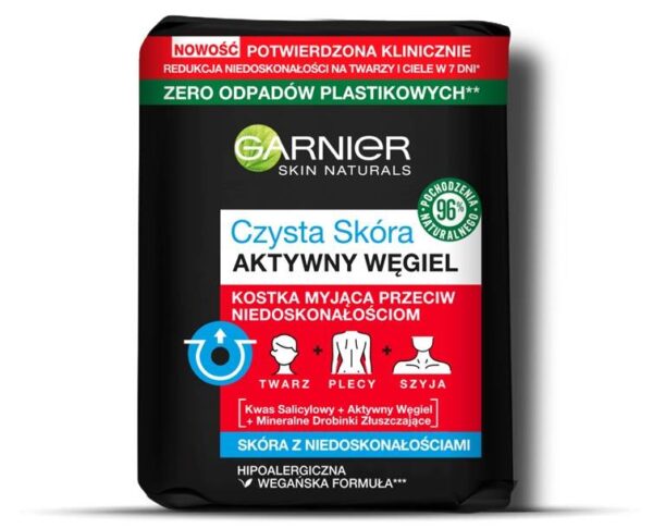 Garnier Skin Naturals Czysta Skóra Aktywny Węgiel Kostka myjąca przeciw niedoskonałościom  100g