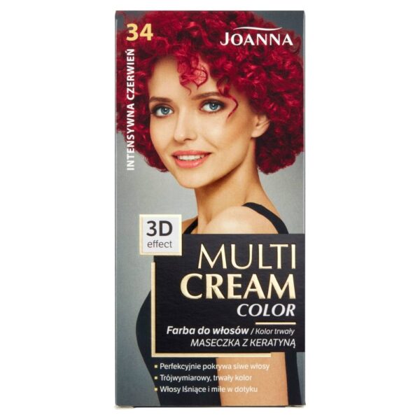 Joanna Multi Cream Color Farba nr 34 Intensywna Czerwień