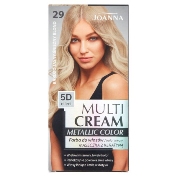 Joanna Multi Cream Metallic Color Farba do włosów nr 29 Bardzo Jasny Śnieżny Blond