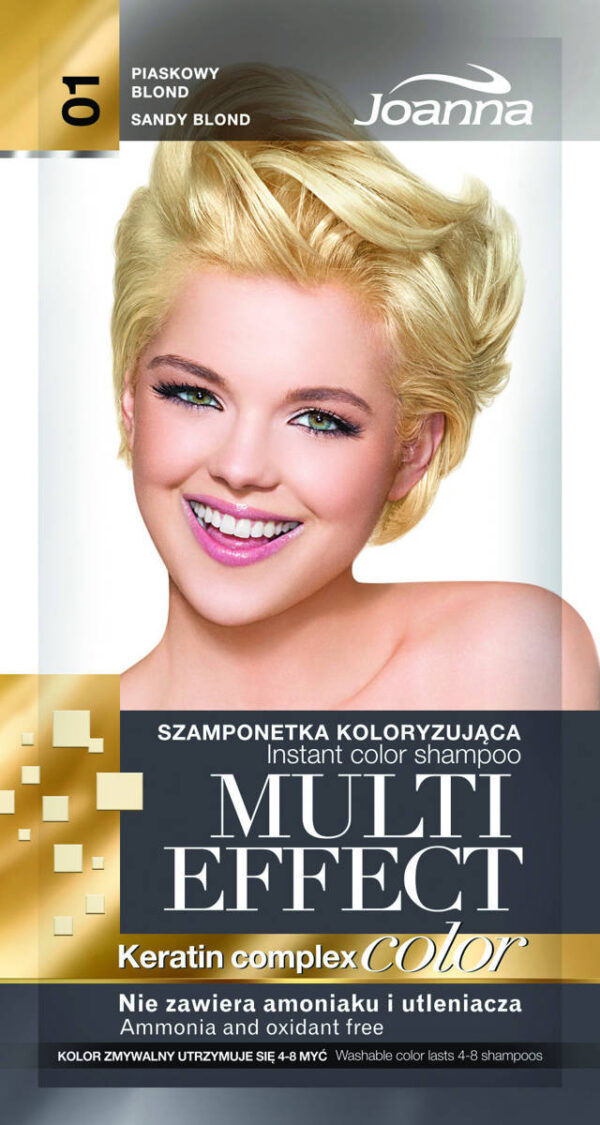 Joanna Multi Effect Color Keratin Complex Szamponetka 01 Piaskowy blond  35g - obrazek 2