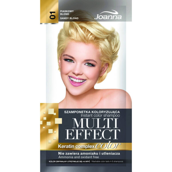 Joanna Multi Effect Color Keratin Complex Szamponetka 01 Piaskowy blond  35g