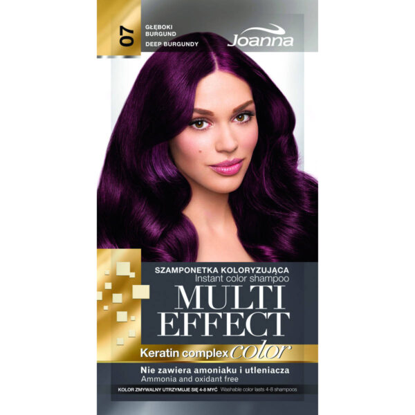 Joanna Multi Effect Color Keratin Complex Szamponetka 07 Głęboki Burgund  35g