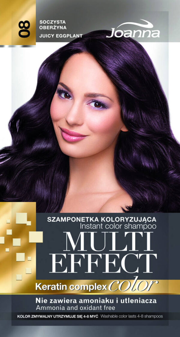 Joanna Multi Effect Color Keratin Complex Szamponetka 08 Soczysta Oberżyna  35g - obrazek 2