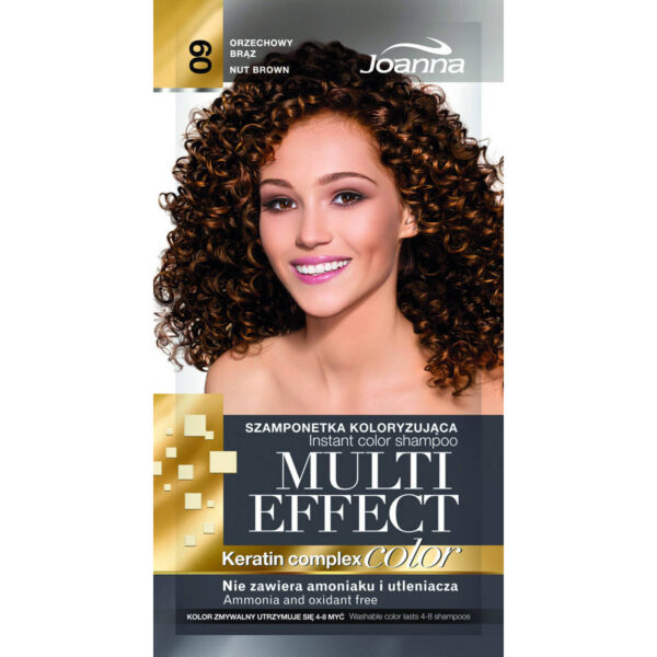 Joanna Multi Effect Color Keratin Complex Szamponetka 09 Orzechowy Brąz  35g
