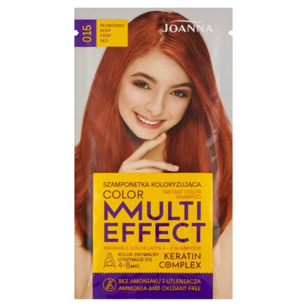 Joanna Multi Effect Color Keratin Complex Szamponetka 15 Płomienny Rudy  35g