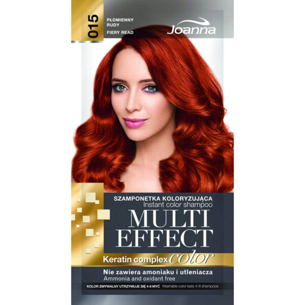 Joanna Multi Effect Color Keratin Complex Szamponetka 15 Płomienny Rudy  35g