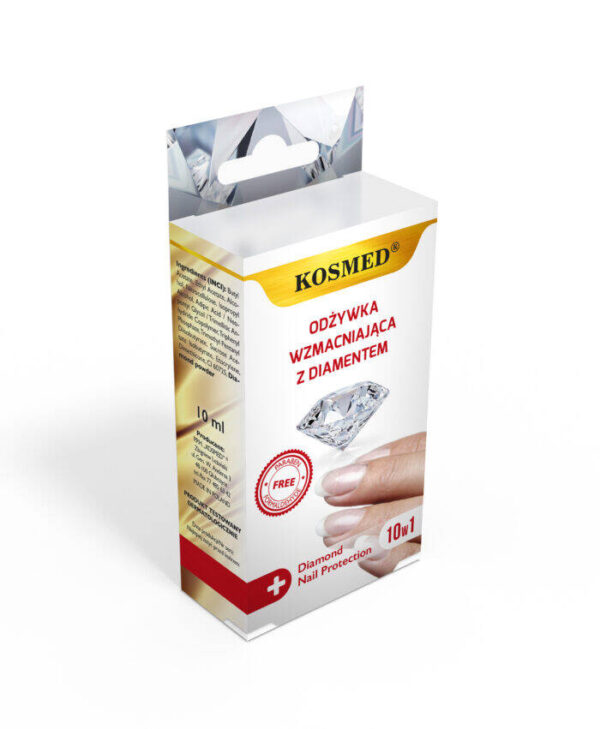 KOSMED Diamond Nail Protection 10w1 Odżywka wzmacniająca z diamentem 10ml