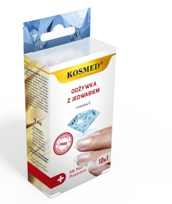 Kosmed Silk Nail Protection 10w1 Odżywka do paznokci z jedwabiem i witaminą E 10w1  9ml