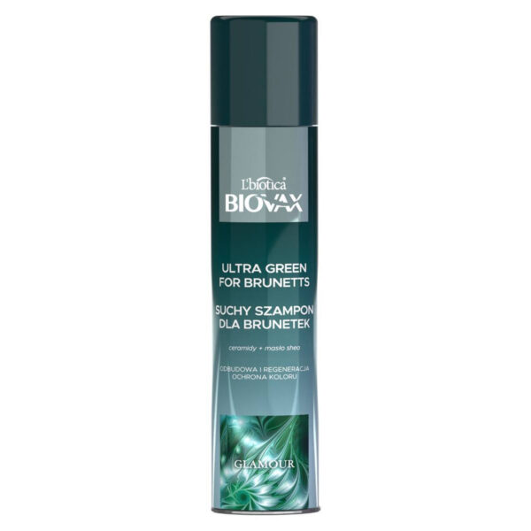 L`BIOTICA BIOVAX Glamour Suchy Szampon do włosów dla brunetek – Ultra Green