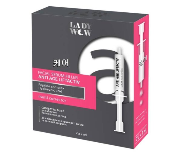 LADY WOW Facial Serum-Filler Przeciwstarzeniowe Serum-Wypełniacz do twarzy Anti Age Liftactiv 14ml (7x2ml)