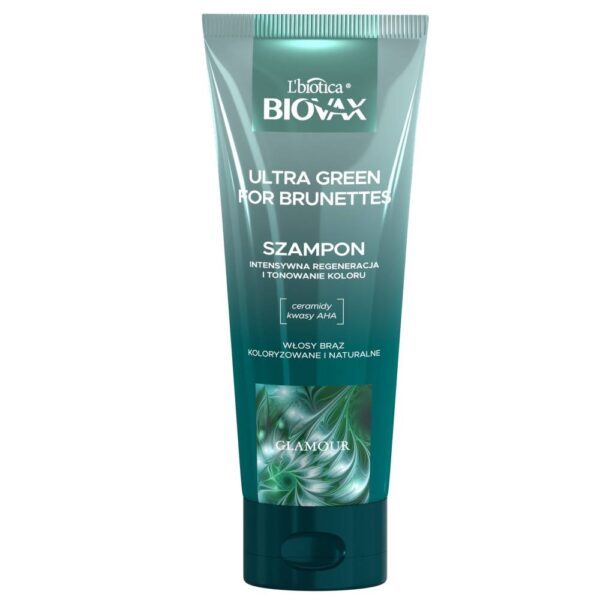 L’BIOTICA Biovax Glamour Szampon Ultra Green For Brunettes  200ml