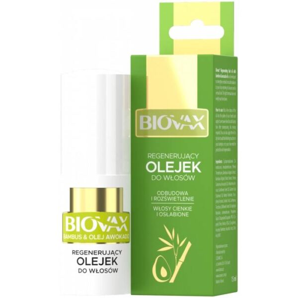 L'BIOTICA Biovax Hair Regenerujący Olejek do włosów cienkich i osłabionych 15ml