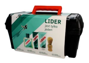 Lider Zestaw prezentowy – Skrzynka  Classic (woda po/gol 100ml+krem do gol.65g+balsam po goleniu 100ml+pędzel)
