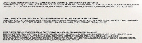 Lider Zestaw prezentowy – Skrzynka  Classic (woda po/gol 100ml+krem do gol.65g+balsam po goleniu 100ml+pędzel)